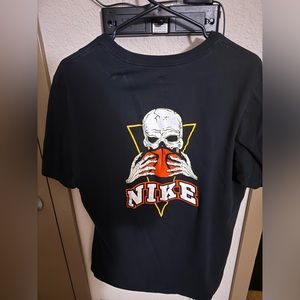 Nike Shirt Adult Large Black Solid Basketball Skeleton Short Sleeve